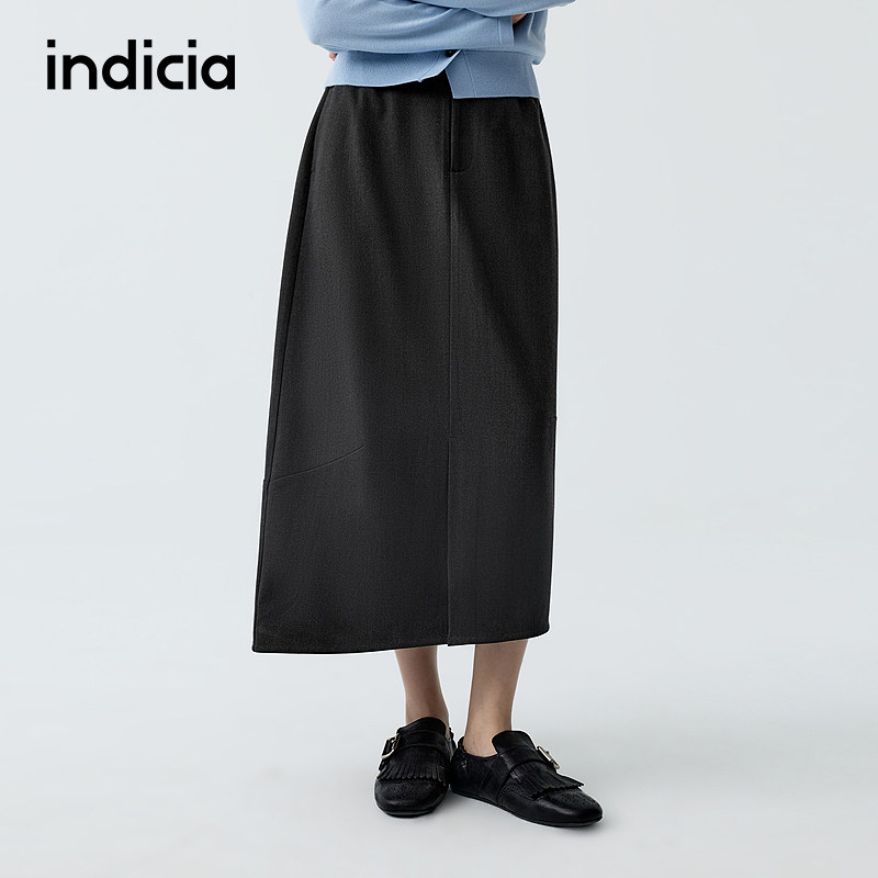 indicia标记商场同款2026春季新款半身裙不对称灰色裙子时尚女装