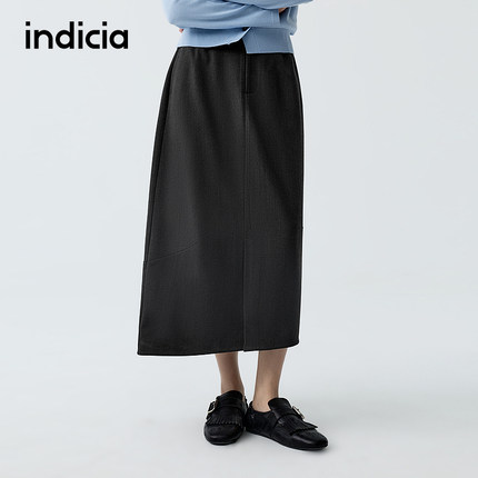 indicia标记商场同款2026春季新款半身裙不对称灰色裙子时尚女装