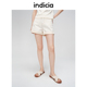 女明线撞色棉牛仔裤 indicia标记商场夏白色短裤 休闲裤 6B405DK266F