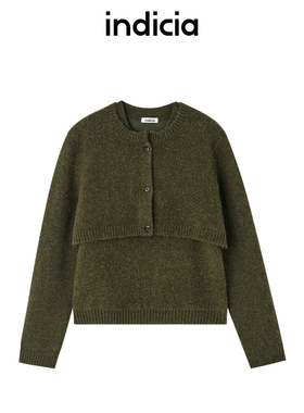 indicia标记商场同款设计感两件套针织衫毛衣秋冬女装F2D4ZZ768F