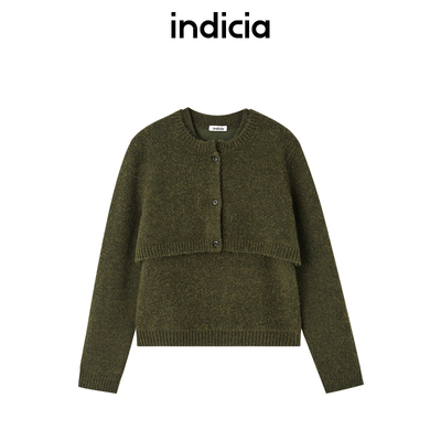 indicia标记商场同款设计感两件套针织衫毛衣秋冬女装F2D4ZZ768F