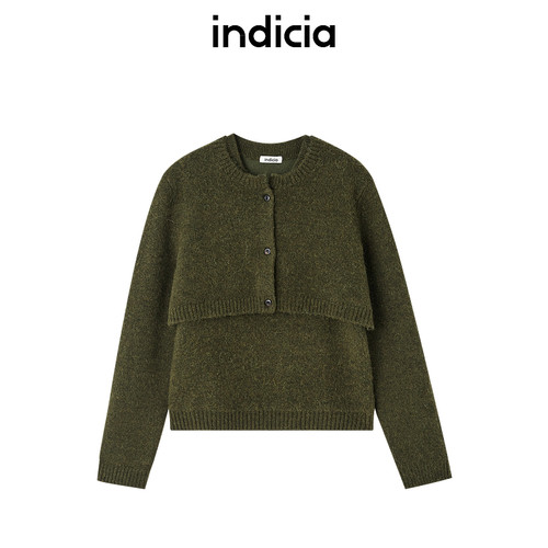 indicia标记商场同款设计感两件套针织衫毛衣秋冬女装F2D4ZZ768F