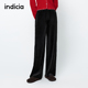 indicia标记简约质感丝绒阔腿休闲裤 F2A5KZ077N 子 春秋新款 女裤