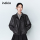 indicia标记商场26春季 皮夹克外套L2A6WT017 深咖色短款 新款 女装