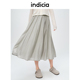 indicia标记商场同款 简约半身裙纯色A字裙子春秋女装 6A403QZ143C