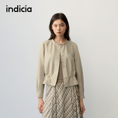 indicia标记商场同款2026秋季新款女装卡其色短款外套女