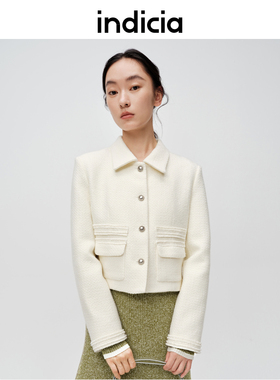 indicia标记商场同款2024春新款肌理感小香风短款外套6A401WT024N