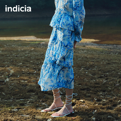 indicia真丝桑蚕丝半身裙中长裙