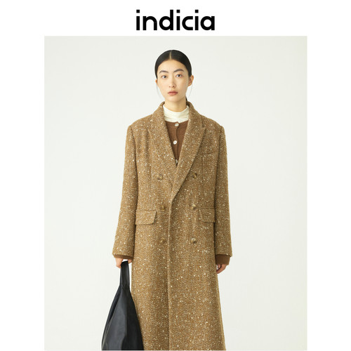 indicia标记女装商场同款经典冬季毛呢大衣外套女装5D311DY597F