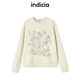 indicia标记商场同款 秋冬休闲花卉圆领卫衣上衣女装 F2D4WY790N