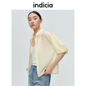 indicia醋酸桑蚕丝衬衫 5B304CS124 标记女装 上衣夏季 商场同款