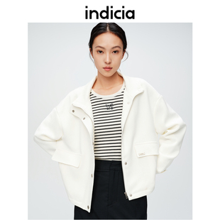 米色立领外套上衣6A402WT084C 新款 indicia标记商场同款 2024春季