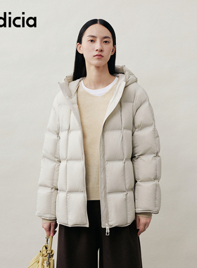 indicia标记商场同款25秋冬季新款女装羽绒服米灰色外套L2D5YR284
