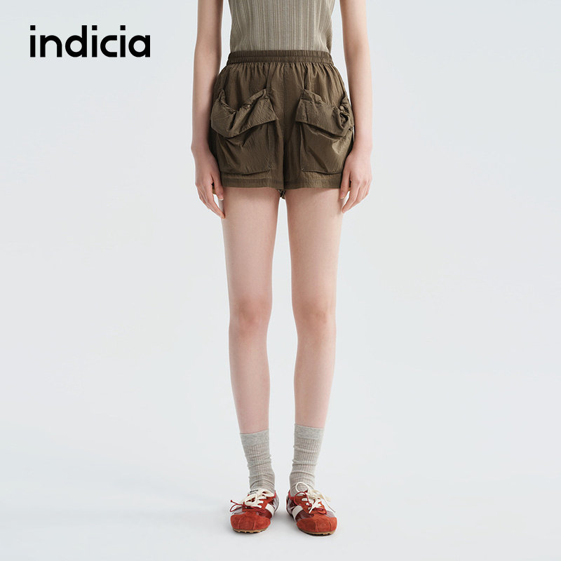indicia标记商场同款2026夏季新款女装咖色防晒短裤H2B6DK141F