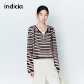 26春季 新款 女装 indicia标记商场同款 条纹针织衫 卫衣L2A6ZZ036