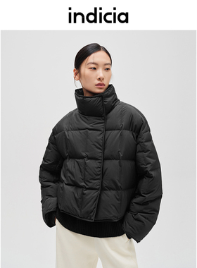 indicia标记商场同款24年冬季新款立领短款羽绒服外套F2D4YR737N