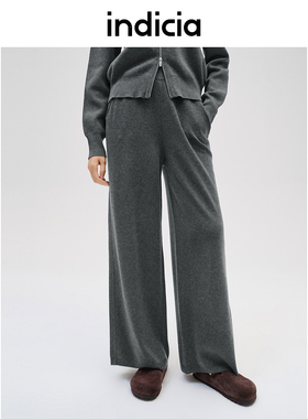 indicia标记商场同款秋冬款阔腿裤运动休闲裤女长裤F2D4KZ671N