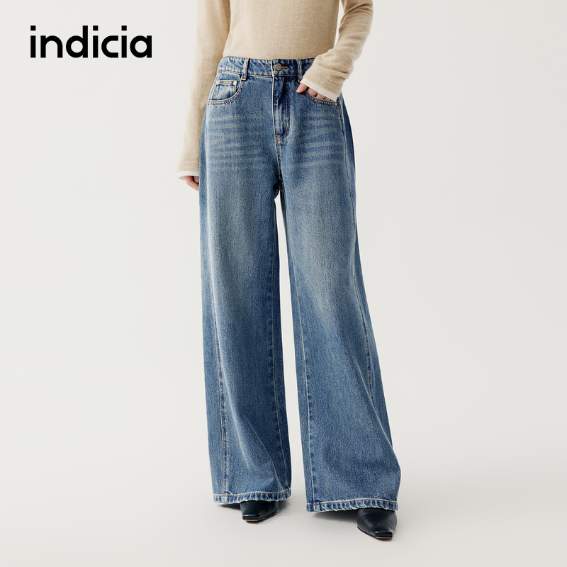 indicia标记商场同款2025秋冬季新款女装牛仔裤长裤子F2D5NK457C