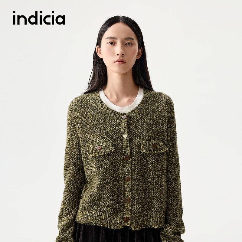 indicia标记商场同款2025秋冬季新款女装针织衫开衫L2D5KS218