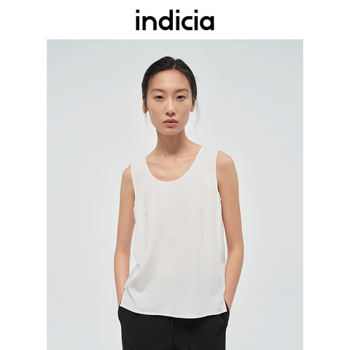 indicia标记商场同款女装夏款桑蚕丝无袖吊带背心女6B406BX389N