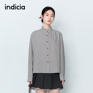 indicia标记商场同款26春季女装纯棉格子格纹衬衫衬衣L2A6CS029