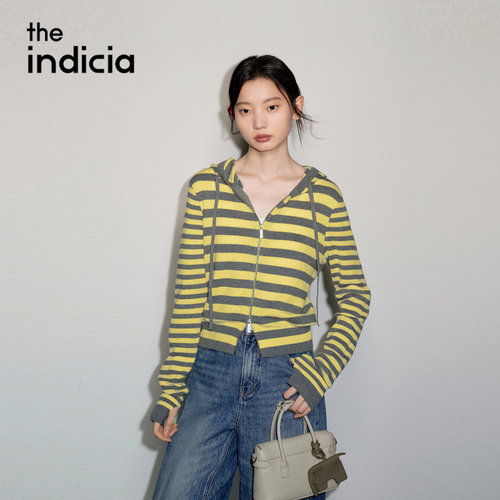 indicia标记商场同款2026秋季女装条纹针织衫卫衣开衫L2C6KS210Z