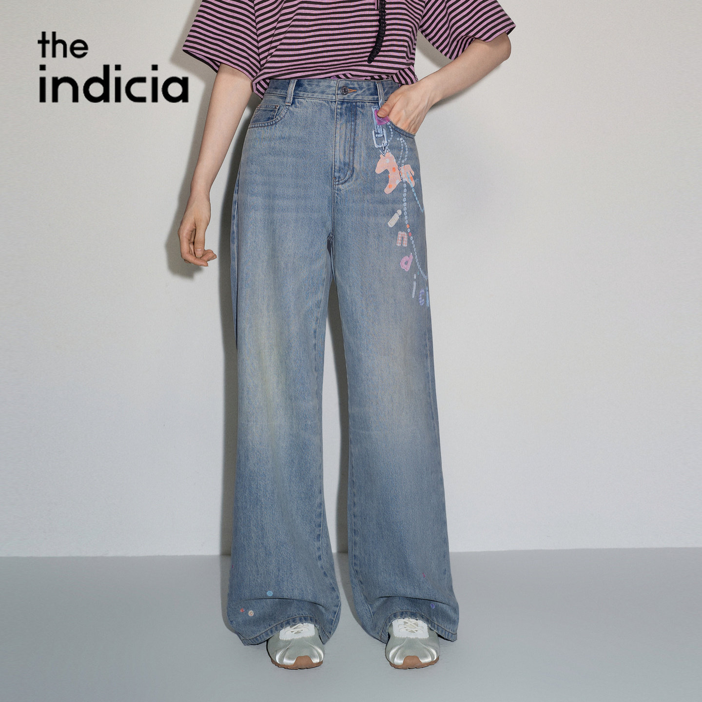 indicia标记商场同款2026秋季新款女装牛仔裤阔腿裤子L2C6NK203Y