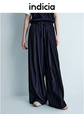indicia标记25夏新款柔软垂顺遮肉阔腿裤时尚舒适休闲裤L2B5KZ042