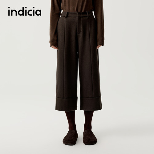 indicia标记商场同款秋冬季新款女装休闲裤七分裤子F2D5KZ565N