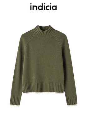 indicia标记商场同款羊毛针织衫简约休闲毛衫冬季女装F2D4MS783N