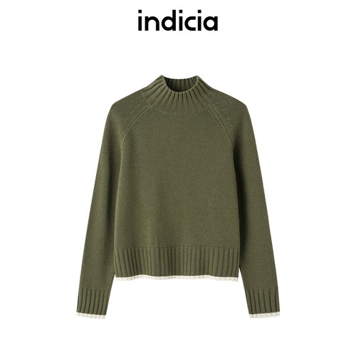indicia标记商场同款羊毛针织衫简约休闲毛衫冬季女装F2D4MS783N
