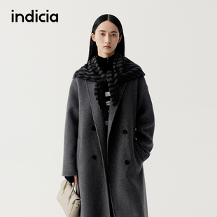 indicia标记商场同款2025冬女装毛呢外套羊毛羊绒大衣F2D5DY491F