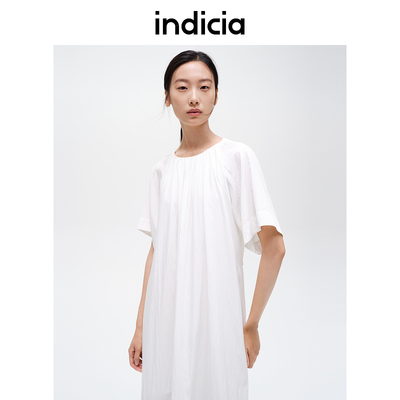 indicia标记商场同款女装夏季款简约时尚短袖连衣裙F2C4LQ427F