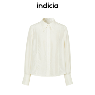 设计感纯色桑蚕丝衬衫 新款 6A402CS124N 春季 indicia标记商场同款