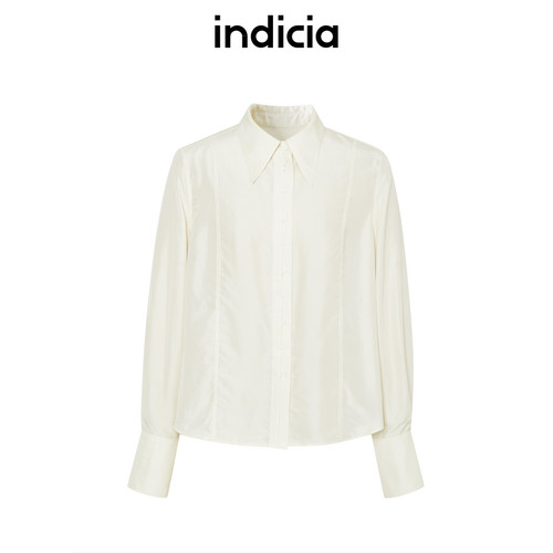 indicia标记商场同款春季新款设计感纯色桑蚕丝衬衫6A402CS124N