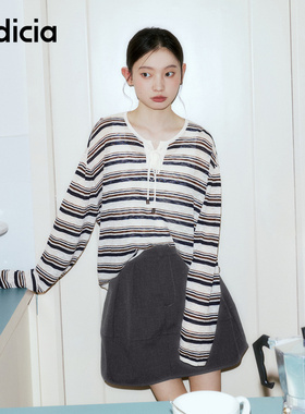 indicia标记商场同款26春夏季新款女装条纹针织衫上衣L2B6ZZ126F