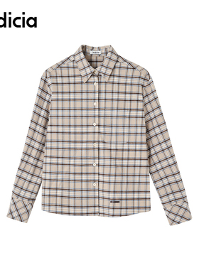 indicia标记商场同款格子衬衣简约格纹衬衫长袖女装F2D4CS805N