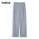 标记女装 indicia休闲西装 3A201KZ073 子直筒裤 春秋季 裤 蓝色长裤