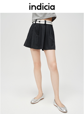 indicia标记商场同款女装夏款设计感撞色腰口短裤6B406DK302N