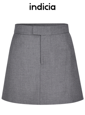 indicia标记商场同款25春新款极简灰色高腰a字韩系短裙F2A5QZ066C