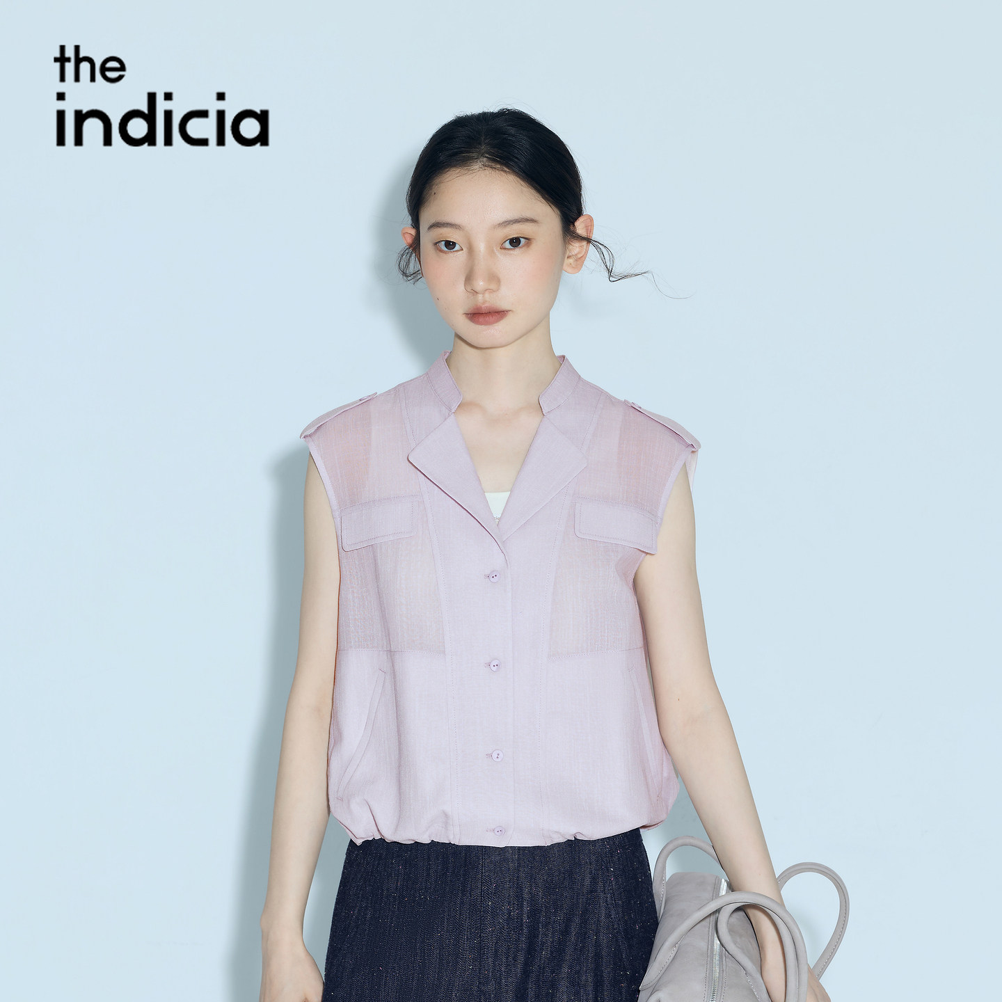 indicia标记商场同款2026夏季新款女装紫色马甲上衣L2B6SY159