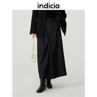 5D311QZ573C 黑色优雅气质半身裙子女装 indicia标记商场同款 冬季