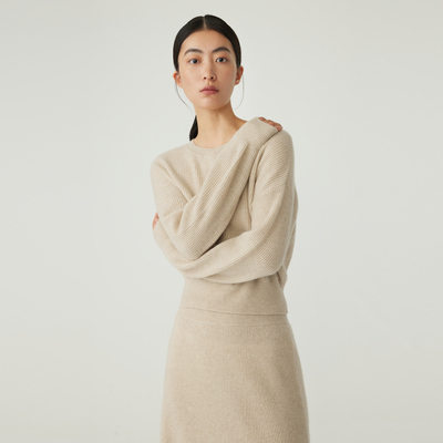 indicia标记商场同款山羊绒毛衣针织衫气质套头毛衫秋冬季女装