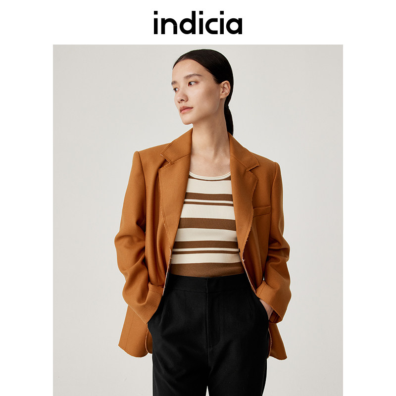 indicia标记西装外套一粒扣通勤职业时尚春秋季女装5C309XZ446