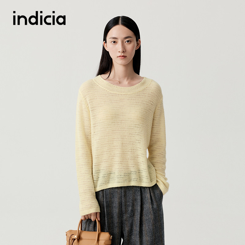 indicia标记商场同款秋冬季新款女装山羊绒针织衫F2D5ZZ516C