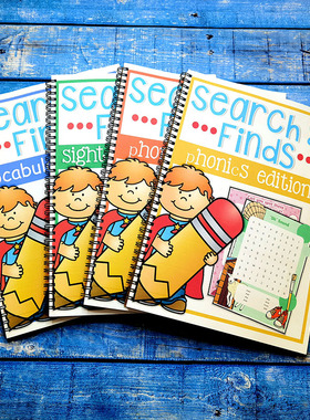 words search美国英语高频词游戏题纸自然拼读查找单词作业纸教具