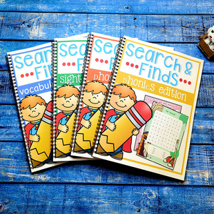 words search美国英语高频词游戏题纸自然拼读查找单词作业纸教具