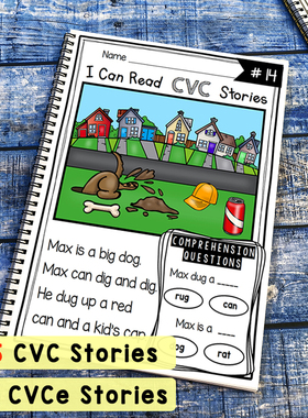 I Can Read CVC Stories儿童阅读理解入门启蒙练习题纸自然拼读