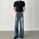 高品质A字直筒阔腿宽松蓝色水洗拖地牛仔裤 薄款 男 2026春夏季 男笙