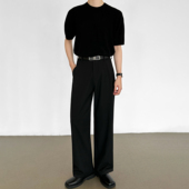 男笙 三本针工艺直筒休闲西裤 高品质TR色纺不掉色加绒西裤 冬季